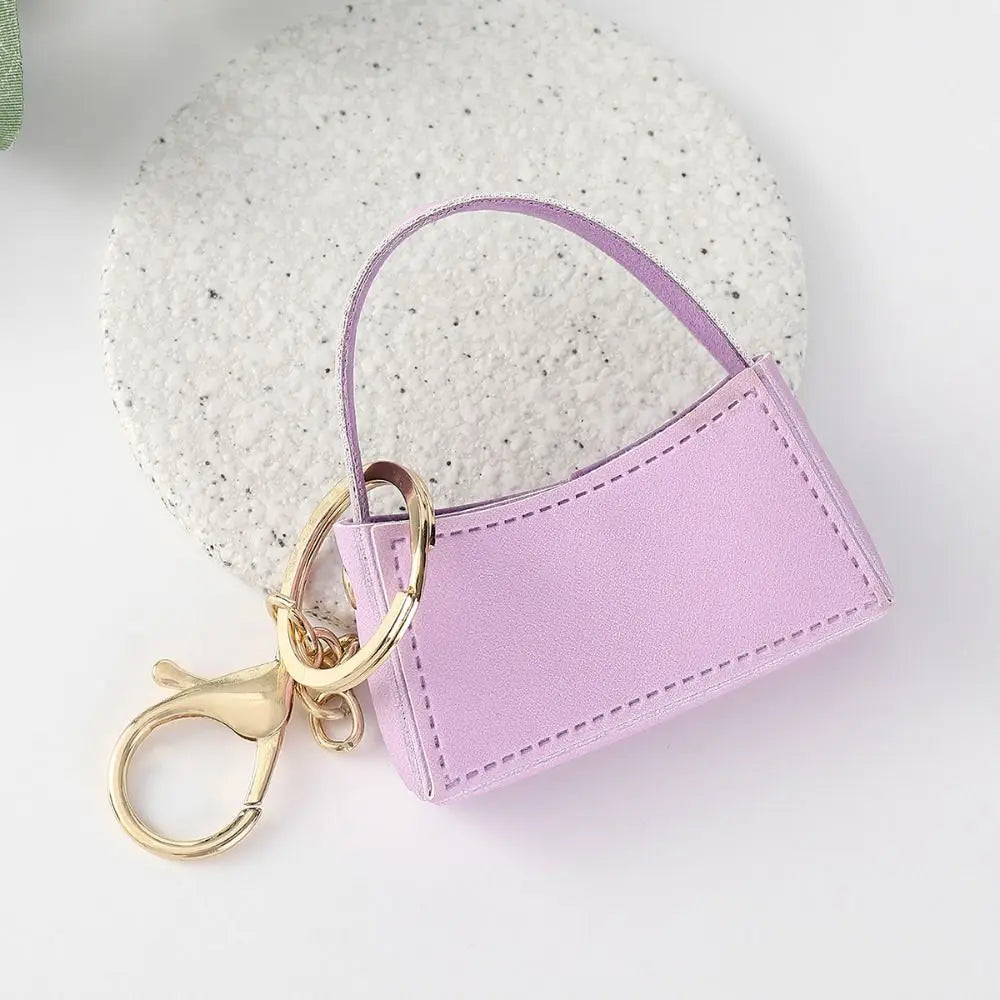 Free 1+1 Birkin Inspired Mini Hand Bag - Candy Color Bag Charm Keychain