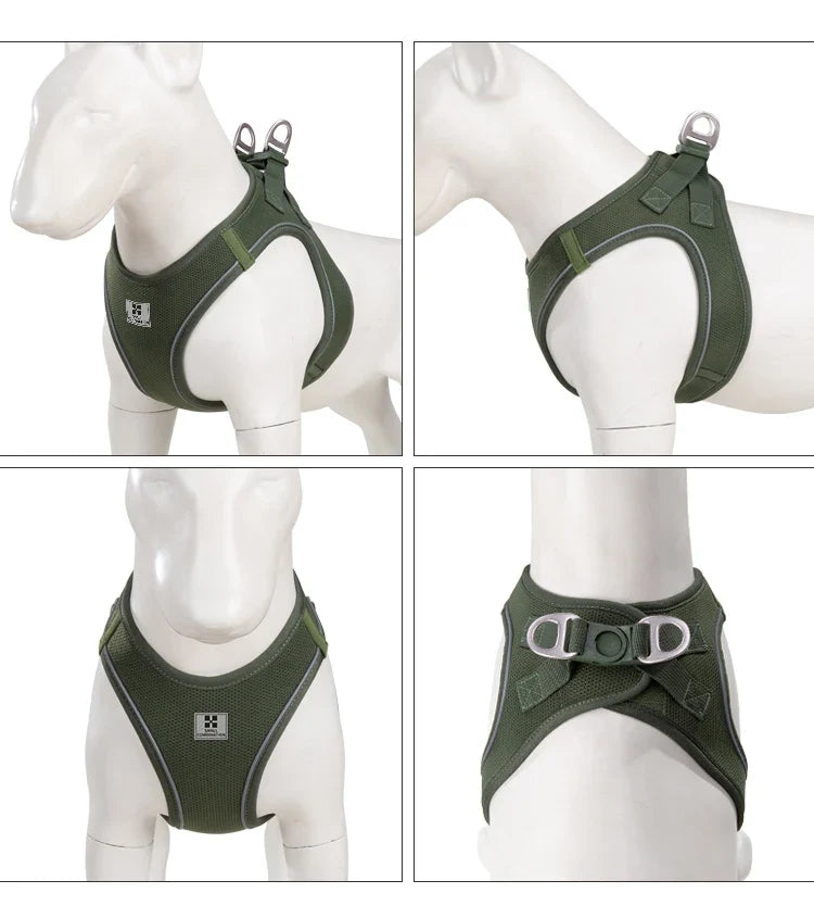 Dog Harness Leash Kit Reflective Padded Vest All Seasons Outdoor Walking Gift Idea