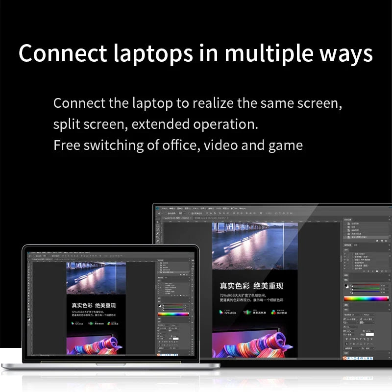 OLED 13.3 Travel-Friendly Monitor Metal Frame Travel Display