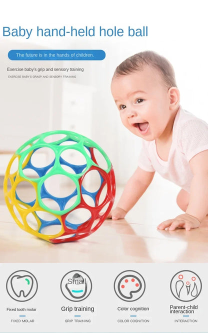 Baby Rattle Teether Ball Newborn Sensory Toys Plush Safe
