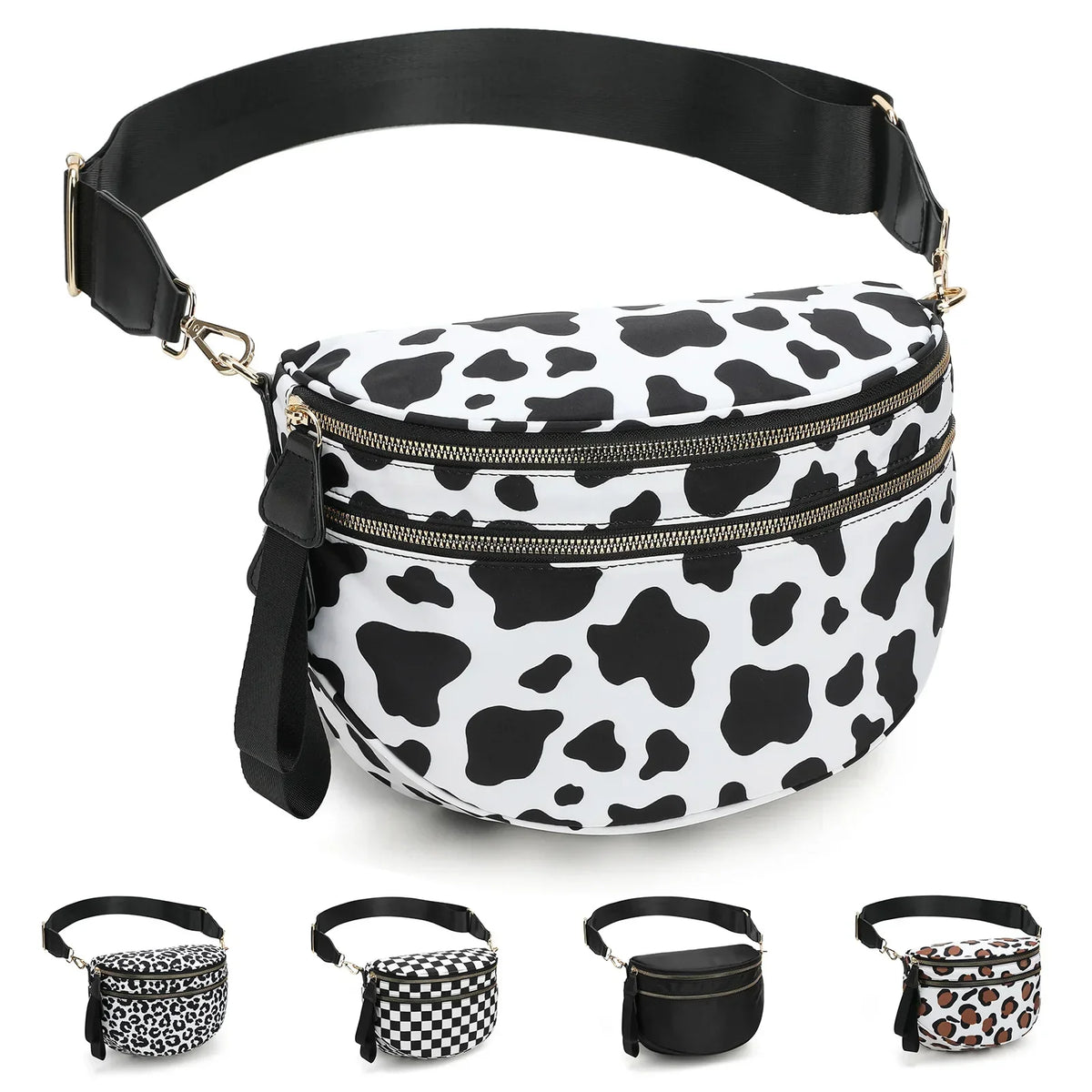 large capacity bum bag, adjustable crossbody mommy travel bag – Casual women's checkered fanny pack