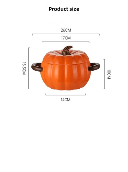 Ceramic2025 Edition Soup Pot Pumpkin Lid Porcelain Large Fall