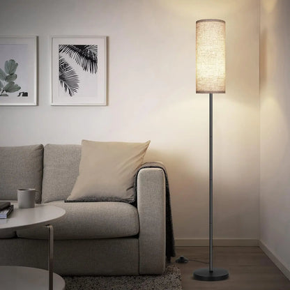 Japandi  Contemporary Floor Lamp With Fabric Shade Stepless Dimming