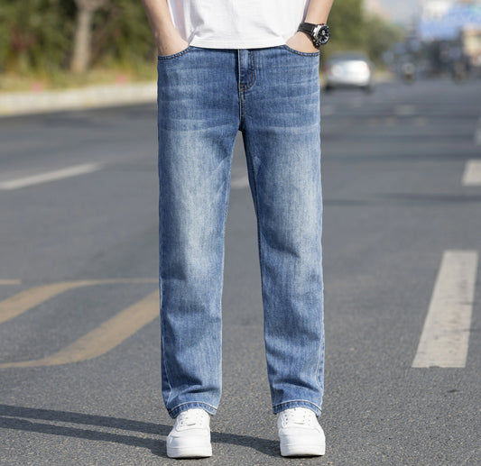 Men’s Breathable Straight Jeans - Relaxed Mid Rise Lyocell