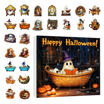 Countdown Halloween Calendar 24 Acrylic Ghosts Decor