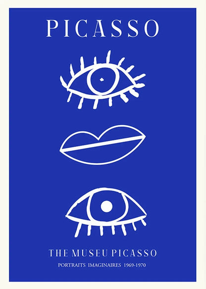 Klein Blue Abstract Canvas Wall Art Vertical Contemporary Print