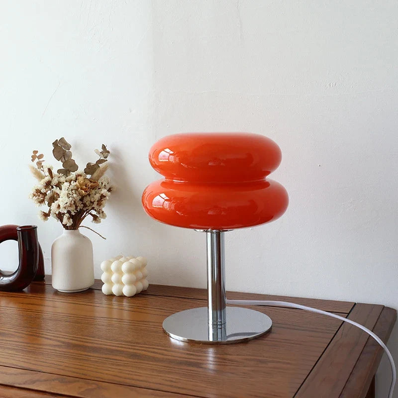Glass Macaron Table Lamp Trichrome Night Light Eye Guard