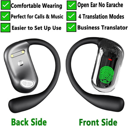 AI Translating Earbuds Cordless Translator Headphones 60H