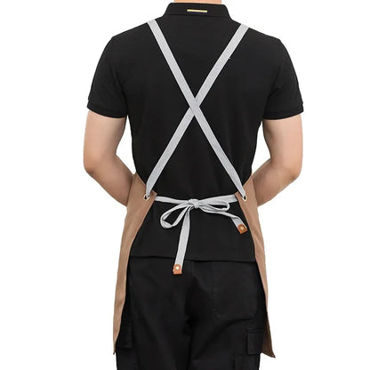 Kitchen Apron Pro-Grade Bib Apron Restaurant Work Apron Fall 2025 Water-Resistant Pockets Sturdy
