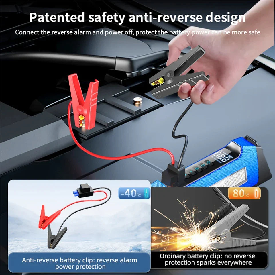 Car2025 Edition Jump Starter Travel-Friendly Power Bank 12V With Air Compressor 6000A Peak Emergency Start 180 PSI Fall
