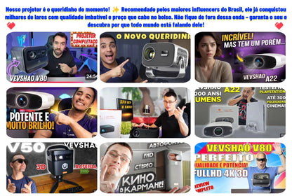 Android2026 Edition Projector A12 Mini 4K Ready 350 ANSI Lumens WiFi 6 Built In Speaker Back To School