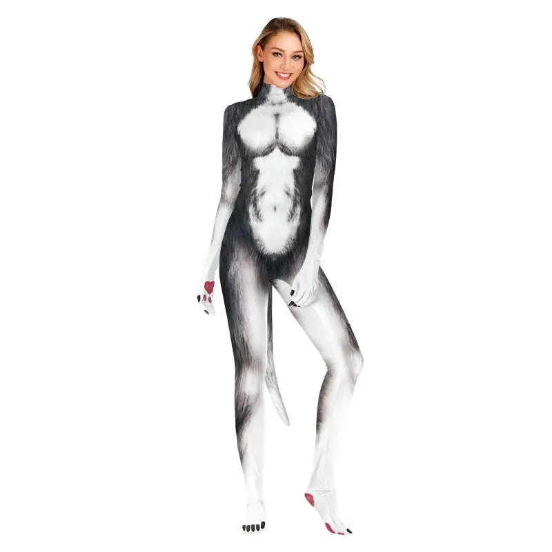 Costume Husky Bodysuit Unisex Couple Halloween Party