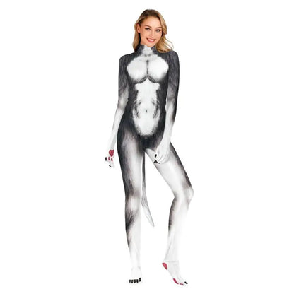 Costume Husky Bodysuit Unisex Couple Halloween Party