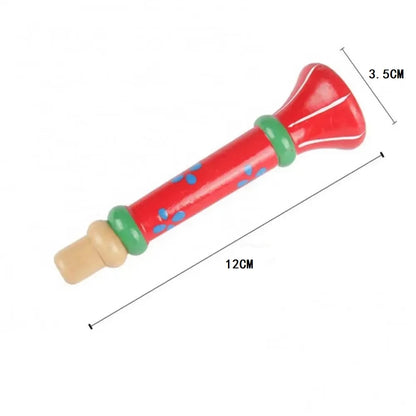 Trumpet Wooden Toy Horn Whistle - Musical Instrument for Kids, Early Educational Montessori Sound Training