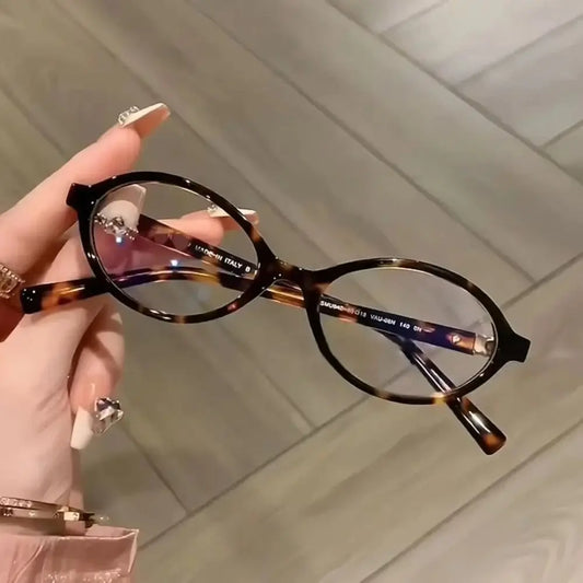 Blue2026 Edition Light Glasses Y2K Retro Oval Frame Eyeglasses For Reading And Computer Use, TikTok Viral