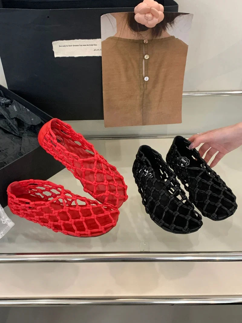 Women’s Breathable Ballet Flats - Mesh Weave, Summer