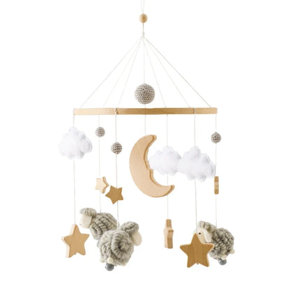 Crib Wooden Mobile Bracket Newborn Sensory Toys Soothing