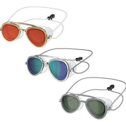Full View Retro Frame Unisex Pool Swim Eyewear 2026 – Wide Angle Anti-Fog Swimming Goggles