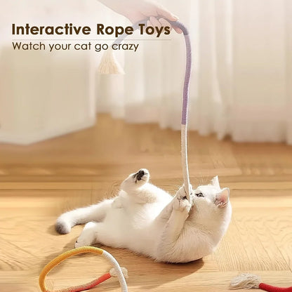 Cat Cotton Chew Toy for Teeth Cleaning - Catnip Rope Teething Toy for Indoor Cats