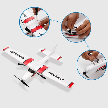 EPP Foam FX801 RC Plane - 2CH Remote Control Aircraft for Kids, Simple Assembly Toy Gift