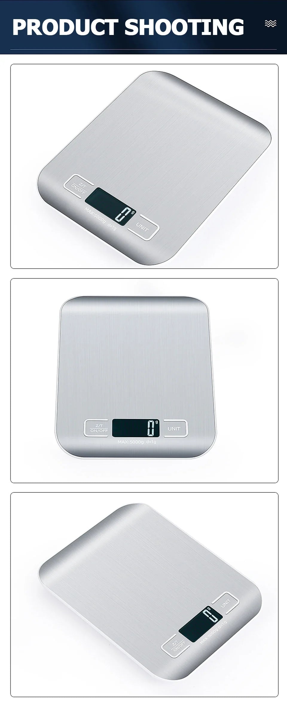 Kitchen Digital Scale Stainless Steel LCD Baking Scale
