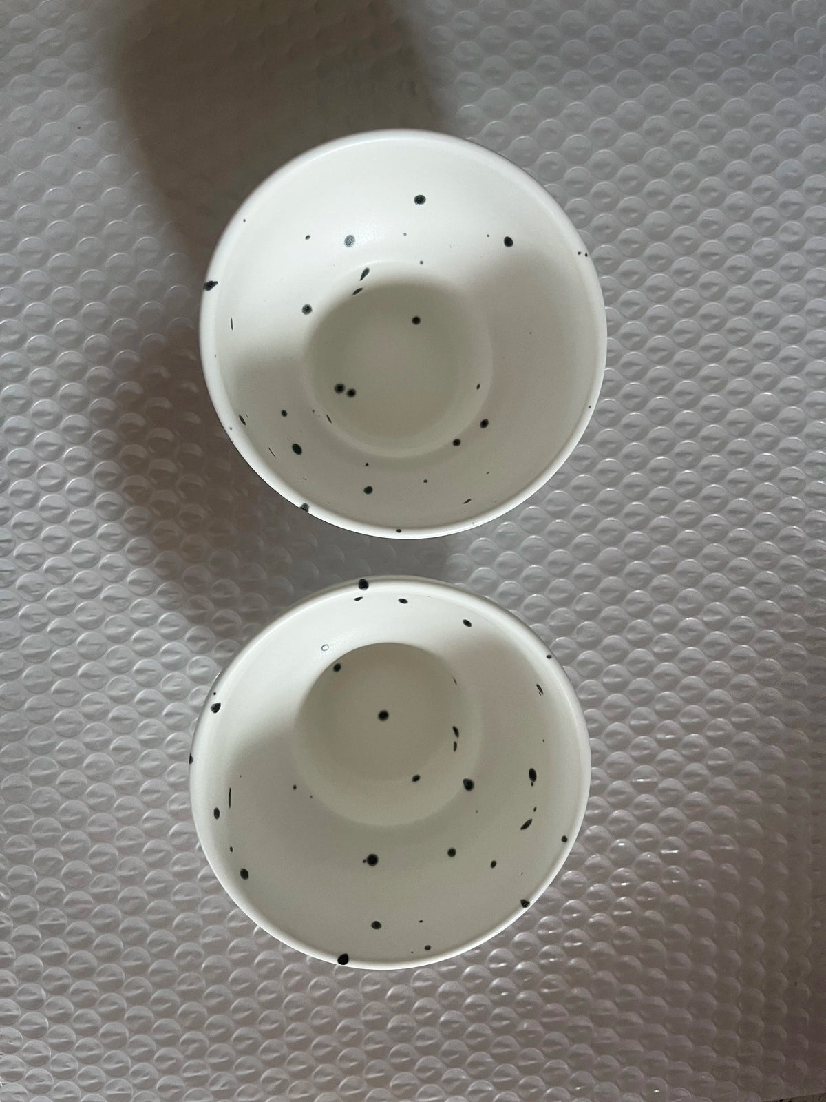 Bowl Ceramic 4 Inch Speckled White Retro Microwave Safe