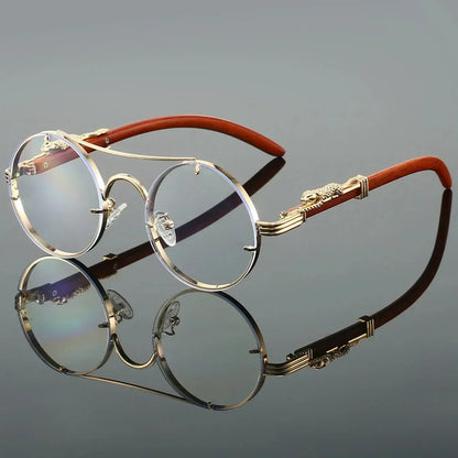 Vintage Punk Round Sunglasses Men & Women Retro Fashion Shades Deluxe Double Bridge Design
