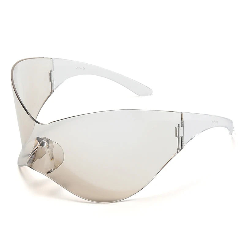 Punk Oversized Rimless Sunglasses for Men and Women, Hip Hop Sport Shades