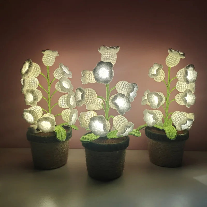 Lily Knitted Of The Valley Cotton Rope Pot Lamp Cozy