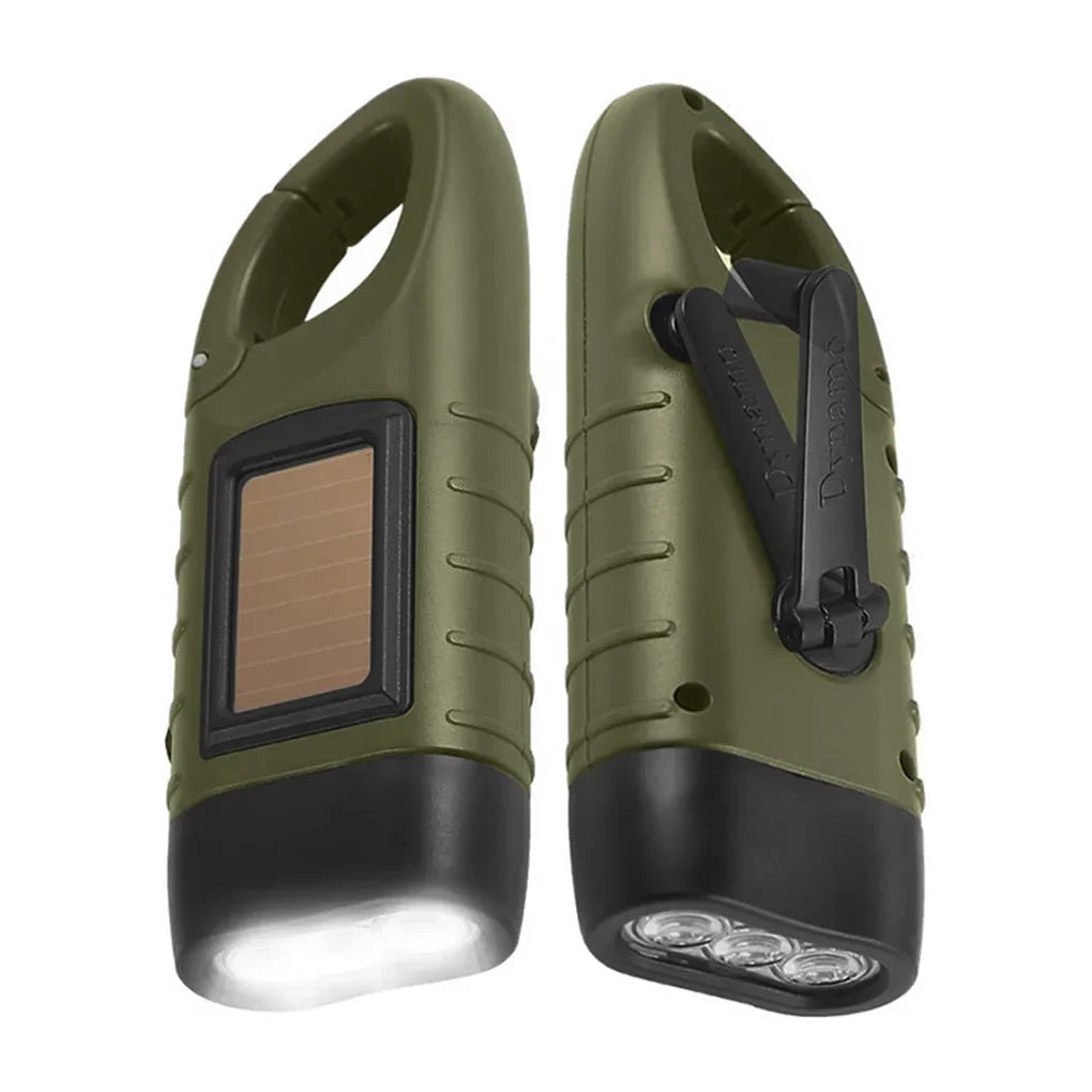 Travel-Friendly LED Flashlight Tent Light Hand Crank Solar Torch - Outdoor Camping Hiking Emergency Lantern