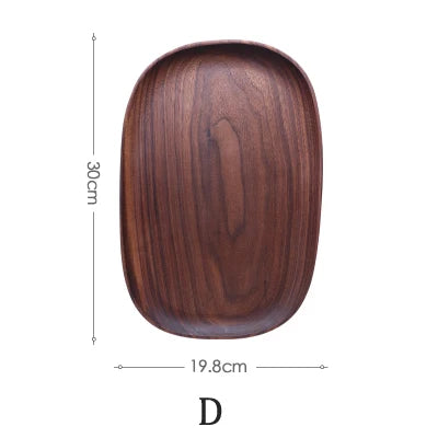 Wooden 5Pcs Storage Tray - Acacia Wood Irregular Oval Tableware, Solid Food Container
