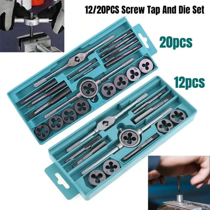 Tap And Die Kit 20Pcs M3-M12 Metric Thread Tools For DIY Metalworking Kit