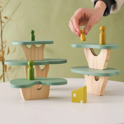 Stacking Montessori Toy Wooden Tree Block Stacker Kids Educational Fall 2025 Fine Motor Skills