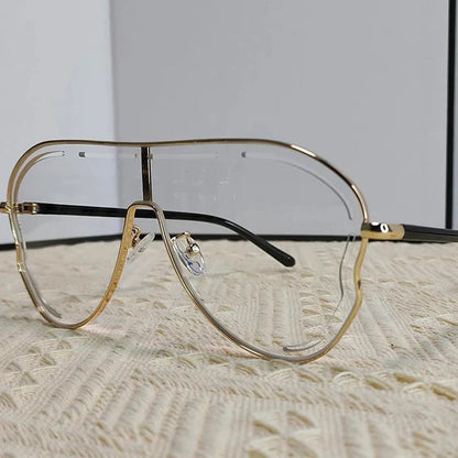 Pilot Oversized Punk Sunglasses Women Big Frame 2025 Hollow Shades for Ladies