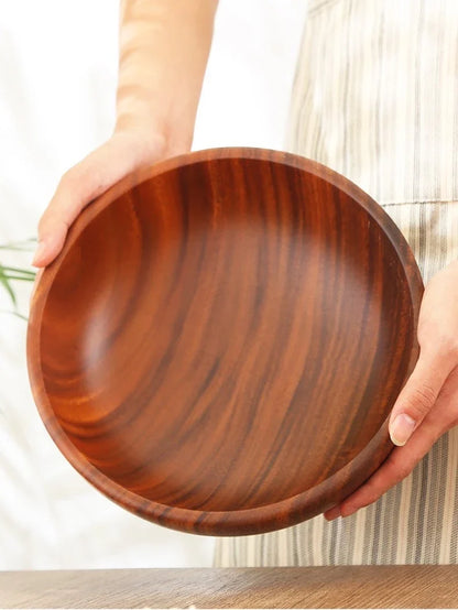 Wooden Acacia Bowl Japanese Style Salad Bowl Ramadan
