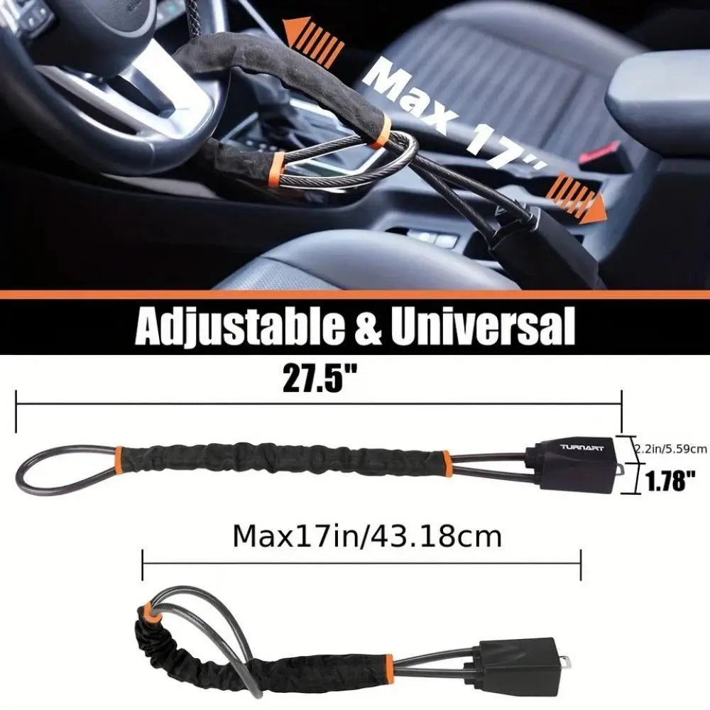 3-Key Anti-Theft Security Device 2026 – Universal Car Steering Wheel Lock with Seatbelt Buckle