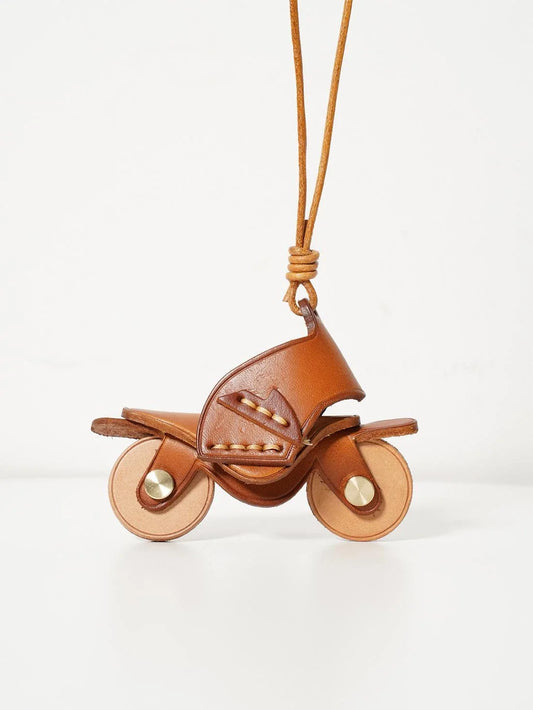 Motorcycle Leather Keychain Mini Bag Pendant Vintage