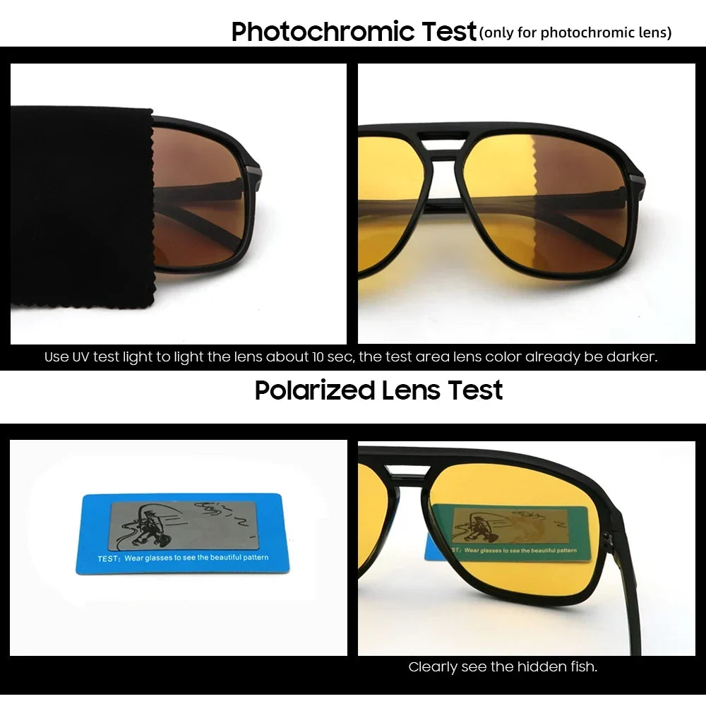 Night Polarized Vision Sunglasses Oversized Square Photochromic Lenses For Day To Night Driving Fall 2025 Trend