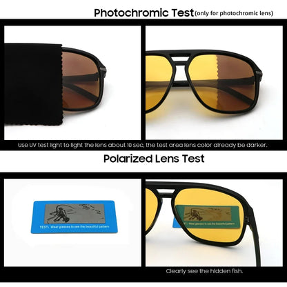 Night Polarized Vision Sunglasses Oversized Square Photochromic Lenses For Day To Night Driving Fall 2025 Trend
