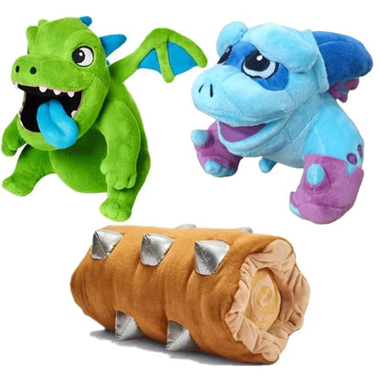 Plush Dragon Trio Stuffed Animals Kit Rolling Log Toy