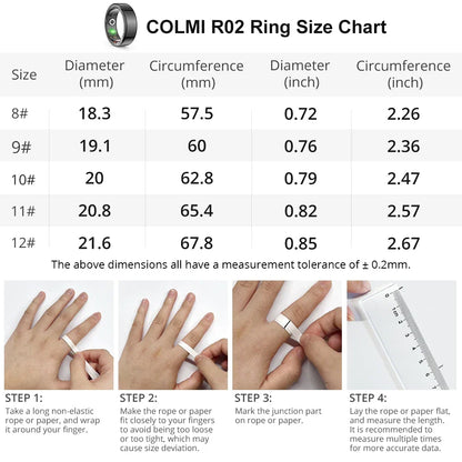 Smart Ring Health Tracker IP68 Water-Resistant Heart Rate Sleep SpO2 Multi Sport Modes Titanium Shell Fall 2025 Gift