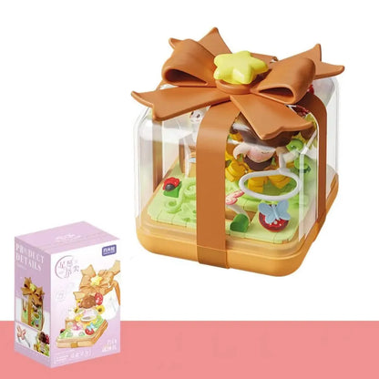 Building Plastic Block Flower Ring Box - DIY Decoration for Kids, Safe ABS Material