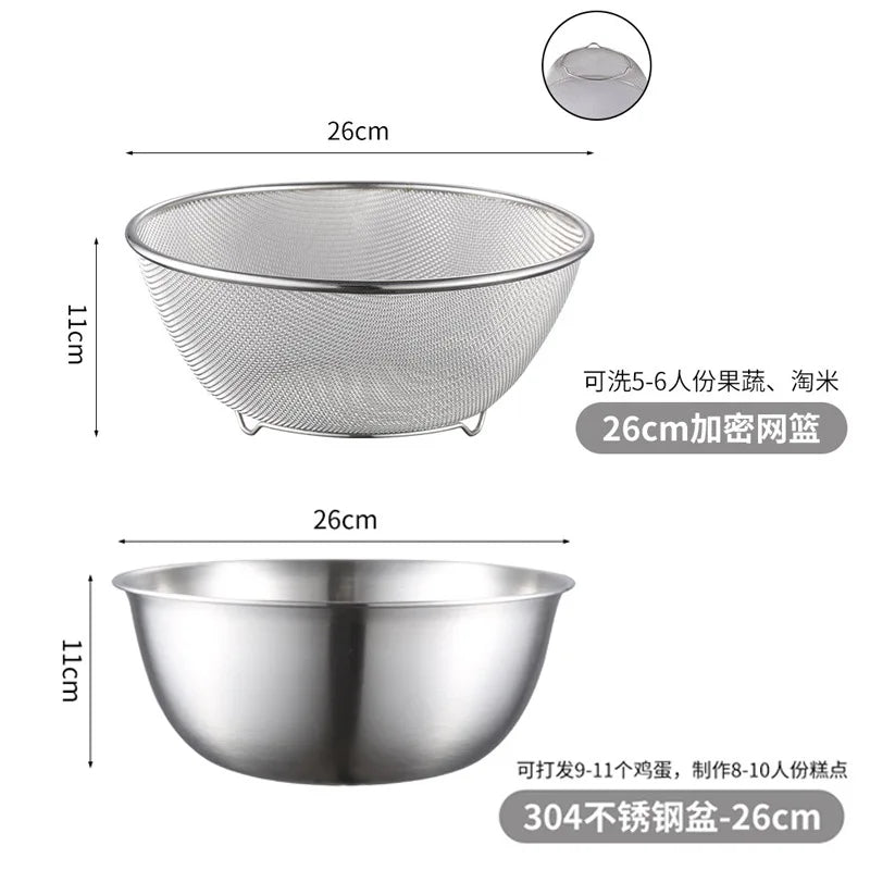 Stainless Steel Drain Basket Colander and Strainer, Spring Cleaning 2026 Eco Friendly Kitchen Device