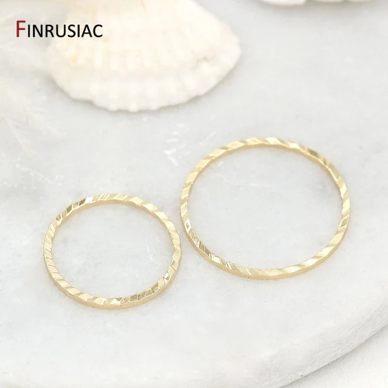 Gold 14K Plated Brass Jewelry Ring Connectors Pack 10Pc