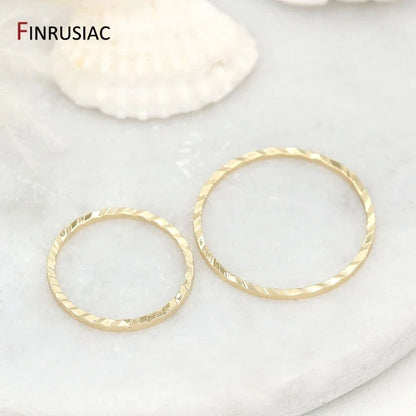Gold 14K Plated Brass Jewelry Ring Connectors Pack 10Pc