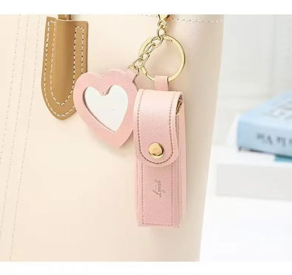 Free 1+1 Birkin Inspired Mini Hand Bag - Mini Leather Lipstick Bag Charm Keychain