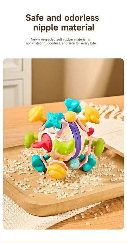 Teether Baby Rattle Hand Grip Sensory Ball Toy Newborn