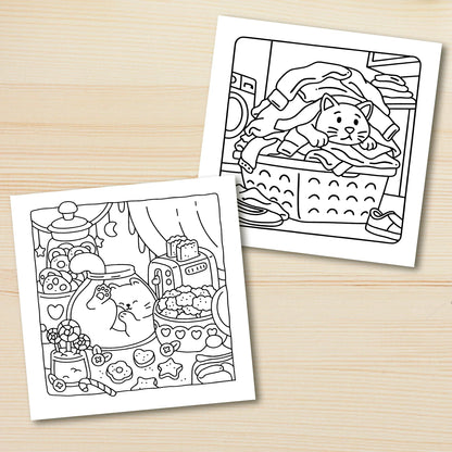 Coloring Book Bold-Simple Patterns Cat Life Fall 2025 Gift Relaxation And Stress Relief