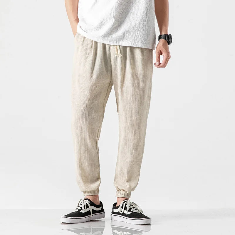 Pants Casual Men's Linen Harem Bloomers Cotton Leggings for Comfort