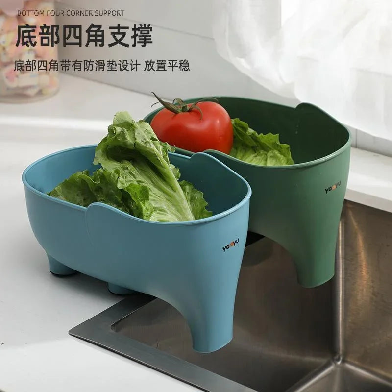 Strainer Sink Basket Elephant Shape Hanging Kitchen Drainer And Veggie Storage Fall 2026 Trend Eco Friendly